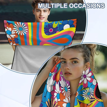 Bulopur Hippie Floral Frog Car Seat Towel Cover After Gym Workout Beach Swimming Boho Sweating Car Seat Cover Fits for Car SUV Sedan Truck Front Seats