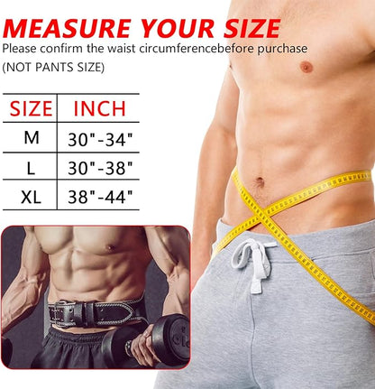 Leather Weight Lifting Belts for Men, Gym Belt for Weight Lifting, Lower Waist Back Support for Powerlifting Weightlifting Heavy Duty Workout Strength Training Bodybuilding Cross Training Dip