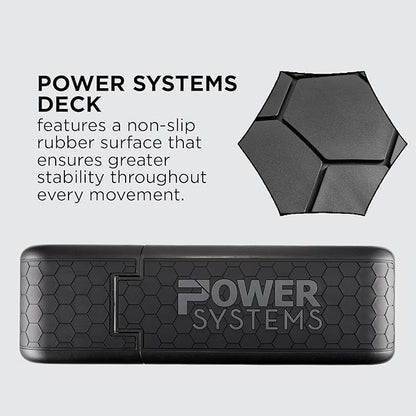 Power Systems Step Bench & Weight Bench | Aerobic Platform & Plyo Box for Cardio, Strength | Commercial Grade Full Body Home Gym Stepper | Adjustable Multifunctional Deck & Resistance Band Clips