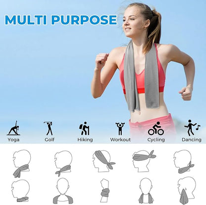 Cooling Towels for Neck and Face - Soft Breathable Chilly Towel, Sweat Wraps, Cool Rags Quick Dry Towel for Hot Weather, Workout, Sports, Yoga, Gym, Hiking, Running, Trips, Golf
