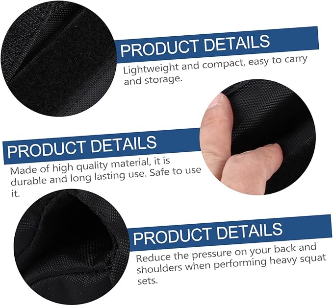 Happyyami Sponge Barbell Pad Weightlifting Neck Protector Non Slip Shoulder Cushion for Squats Hip Thrusts Lightweight Comfortable Gym Training Support