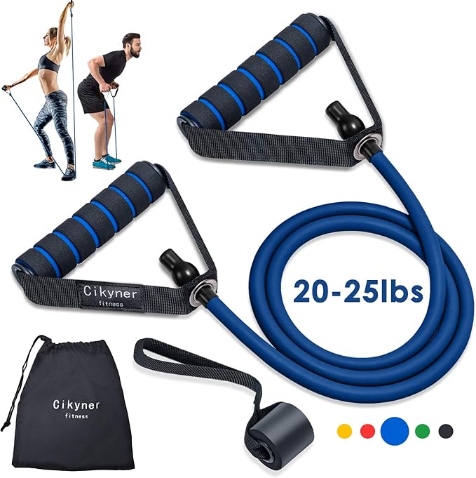 Cikyner Resistance Bands, Resistance Tubes Resistance Bands with Handles Exercise Bands, Ideal for Home Gym Physical Therapy Strength Training Muscle Toning, Door Anchor & Bag Included