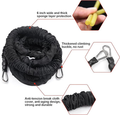 Resistance Running Training Bungee Band, Bungee Resistance Cord Set, Long Resistance Band, Lateral Movement Sprint Overspeed Training Fitness for Fast