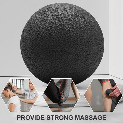 LEZER, Trigger Massage Point, Manual Massage Ball, Muscle Knots Relief Tool, Myofascial Release, Physical Therapy, Plantar Fasciitis, Set of 2 (Blue Trigger and Black Ball)