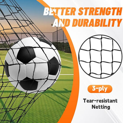 Bearwill Soccer Goal, Kids Soccer Goals for Backyard Set of 2, 4x3ft Portable Soccer Goal Pop Up Soccer Net, Kids Soccer Net Training Equipment with Soccer Ball, Ladder, Cones, Targets