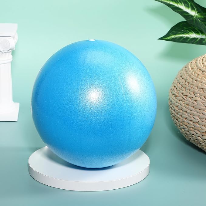 Veemoon Mini Pilates Ball Small Exercise Ball PVC Material Stability Trainer Core Workout Accessory Blue for Home Gym Fitness Yoga and Physical Therapy