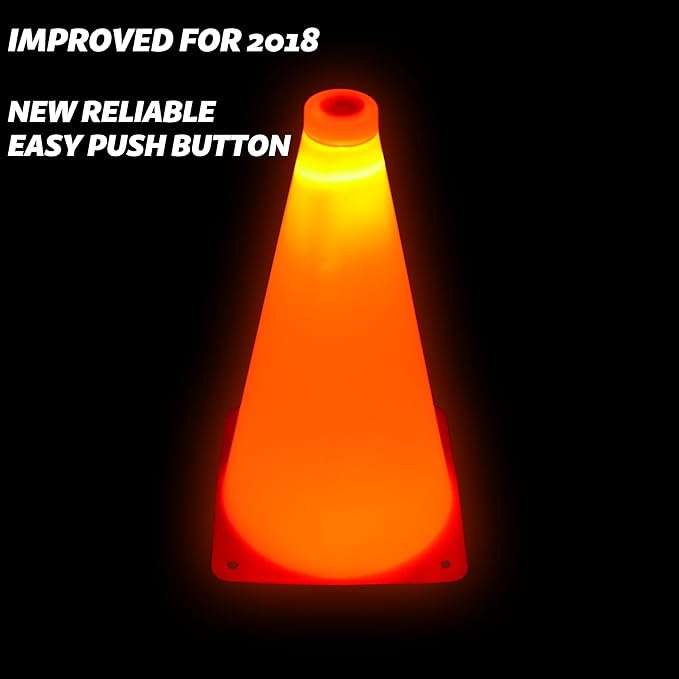 GoSports LED Light Up Sports Cones (6 Pack), 9 Inch
