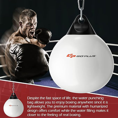 Goplus Water Aqua Bag, 21'' 180 Pound /18” 110 Pound Heavy Punching Bag with Adjustable Metal Chain, Water Injection Hose, Boxing Training Bag for Adults Fitness, MMA