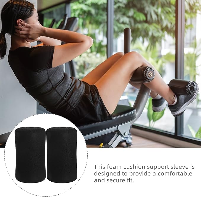POPETPOP 4 Pcs Foot Foam Pads Rollers Replacement: Foam Foot Pad Rollers Tube Cover, Gym Replacement for Weight Bench, Leg Extension, Exercise Machine (Black)