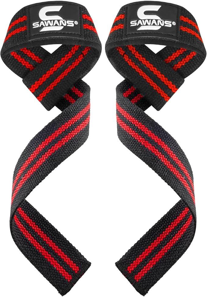 SAWANS Lifting Straps Weight Lifting Wrist Support Fitness Padded Gym Heavy Duty Anti Slip Hand Bar Grips Neoprene Bodybuilding Dumbbell Power Deadlift Barbells Workout Strength