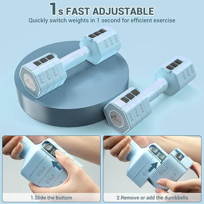 Sportneer Adjustable Dumbbells Hand Weights Set: 4 In 1 Weight Each 2lb 3lb 4lb 5lb Free Weights Dumbbells Set for Women Fast Adjust Dumbbell Set for Men Home Gym Workout Strength Training Exercise