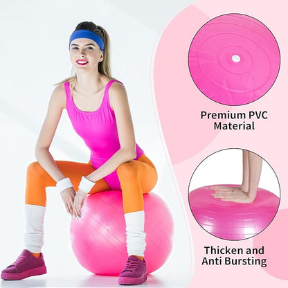 Jerify 10 Pcs Pilate Ball Exercise Ball Bulk Yoga Ball for Fitness Pregnancy Birthing, Core Ball Chair Workout Equipment with Pump and Plug for Office Home Gym, Supporting 330lbs