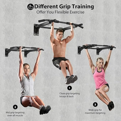 Wall-Mounted Pull-Up Bar – Drill Installation, Home Gym Equipment for Indoor Fitness, Chin-Up Bar for Strength Training, Spine Stretching & Inverted Workouts