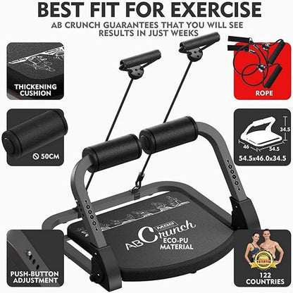 Ab Machine Ab Workout Equipment Sit Up Machine & Exercise Equipment Ab Crunch Machine for Stomach Workout Ab Core Trainer Abdominal Machine for Home Gym with Resistance Bands