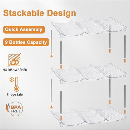 Water Bottle Organizer for Stanley 40 oz Tumbler - Stackable Water Bottle Holder for Cabinet Pantry Kitchen Organizers and Storage for Stanley Cup Holder Accessories, Tumbler Organizer Storage Rack