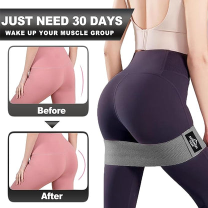 Yoga Mat Thick, 6 Fabric Resistance Bands, 2 Pack Yoga Blocks, Home Workout Equipment Essentials Starter Kit for Beginners Full Body Toning