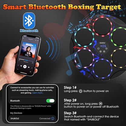 Music Boxing Machine with Gloves - Wall Mounted Punching Trainer for Adults & Kids, 9-Speed Punch Game, Wall Boxing Punching pad, 2025 Upgrade Gifts for Boys Age 6+
