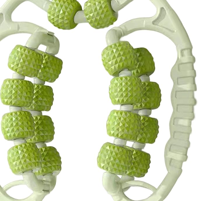Massage Roller 21 Wheels Portable Workout Leg Massage Tool for Sports, Green