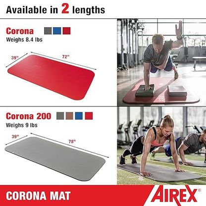 AIREX Corona Premium Exercise Mat Fitness for Yoga, Physical Therapy, Rehabilitation, Balance & Stability Exercises, Pilates, Aerobics