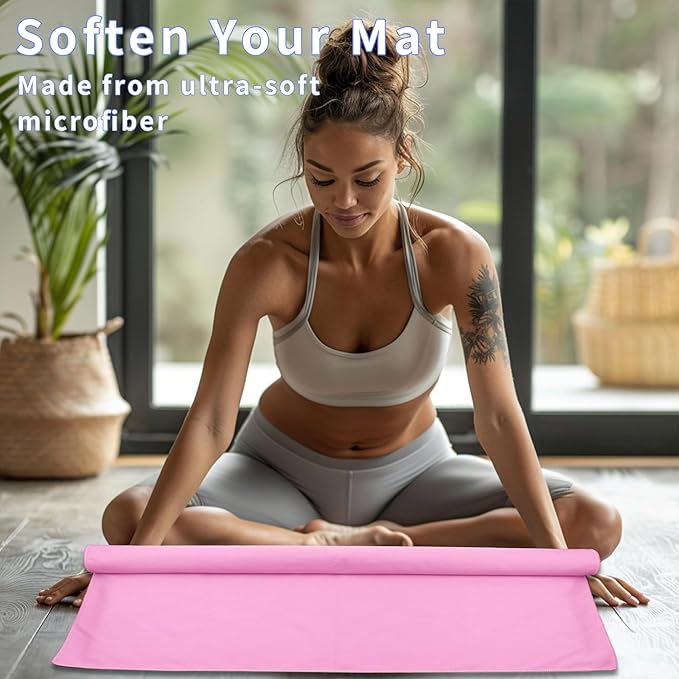 MIAOMIAO Non-Slip Hot Yoga Towel Set,Super Absorbent Microfiber in, 24.5" x 72" - Anti-Slip, Injury Free Design for Pilates, Yoga Mats, Exercise, and Fitness Gear