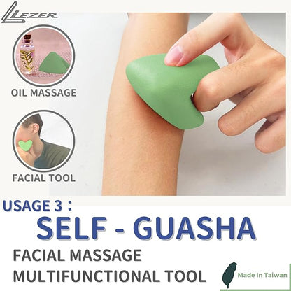 LEZER Trigger Massage Point, Manual Massage Ball, Muscle Knots Relief Tool, Myofascial Release, Physical Therapy, Deep Tissue Back Massage, Plantar Fasciitis, 2.9 in x 2.1 in (Green)
