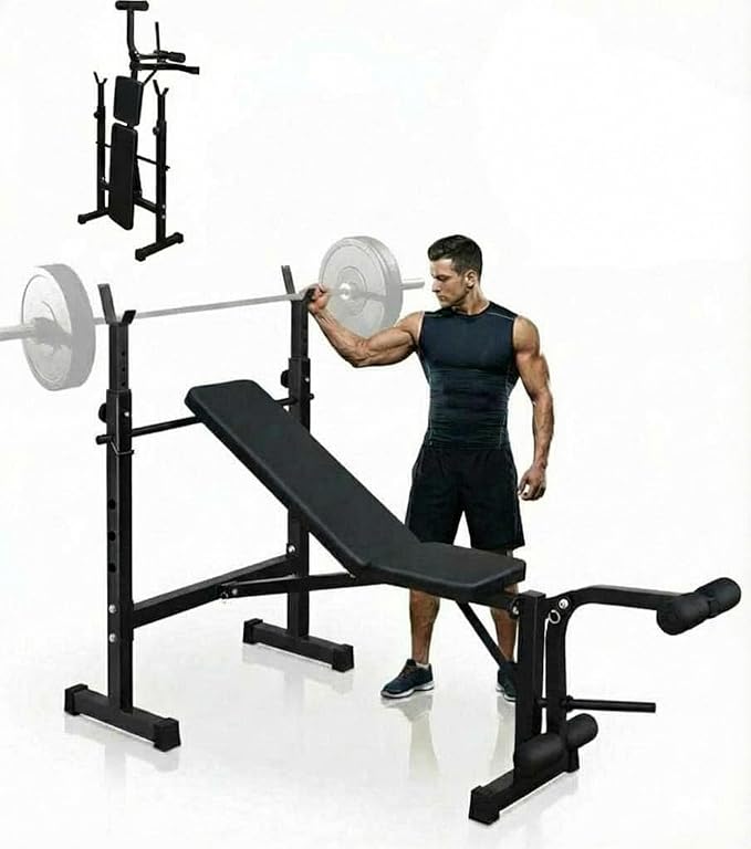 Adjustable Weight Bench for Home Gym, Multi-Function Strength Training Bench with Foldable Design, Heavy-Duty Steel Frame, Incline Decline Flat Positions, Full Body Workout Equipment