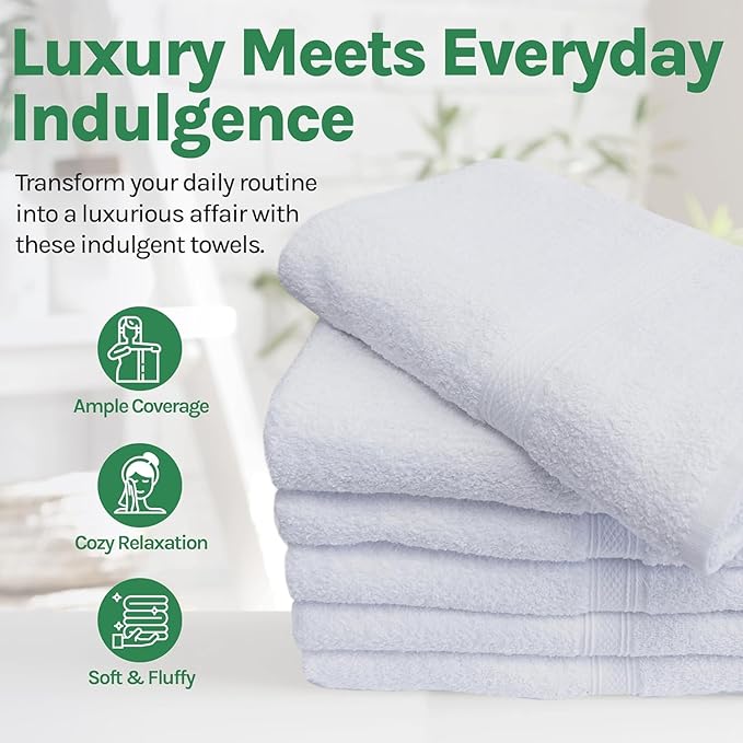 Towels N More Multi Pack 22X44 Small Light Weight Gym Towels or Can be Used as Quick Dry Bath Towel or Salon Towel, 100% Ring Spun Cotton Loops Sweat Towels Women's Hair Dry Towel (60)