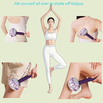 Mugwort Massage Hammer, Massage Tools Back, Shoulder & Body - Handheld Percussion Therapy Tool with US Design Patent, (Noble Yellow/deep Purple)