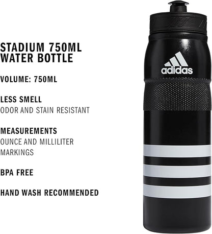 adidas 750 ML (28 oz) Stadium Refillable Plastic Sport Water Bottle