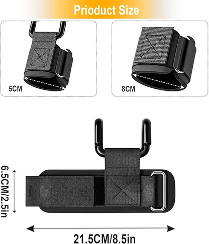 Lifting Hooks for Weight Lifting, 1 Pair 330 LB Weight Lifting Wrist Wraps Heavy Duty Gym Lifting Straps Hook for Barbell, Deadlifts, Pull-Ups, Strength Training, Wrist Protection, for Men & Women