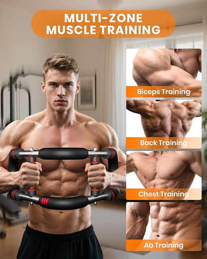 Upgraded Twister Arm Trainer, Adjustable Chest Workout Equipment, Portable Arm Exerciser for Upper Body Strength Training, Detachable Power Twister Bar for Home Gym Fitness