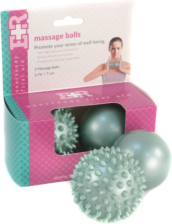 Ever Ready First Aid Temperature Sensitive Massage Ball Set, Trigger Point Therapy for Sore Muscle Relief, Plantar Fasciitis, Tendonitis & Joint Pain
