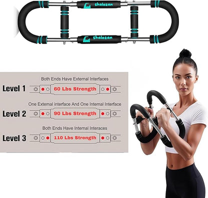 Twister Arm Trainer – Adjustable Resistance Power Twister Bar (60–110 lbs) for Chest, Arm, Shoulder & Forearm Strength Training – Portable Home Gym Equipment for Men & Women.