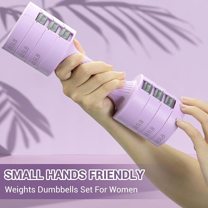 Sportneer Adjustable Dumbbells Hand Weights Set: 5 lb Dumbbell Set of 2 Each 2lb 3lb 4lb 5lb Free Weights Fast Adjust Weight 4 In 1 Weights Dumbbells Set for Women Men Home Gym Exercise Training