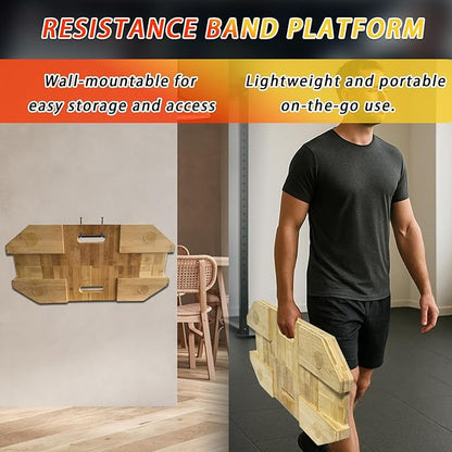 J Bryant Bamboo Resistance Band Workout Platform - Complete Set with Tube Bands, Handles, Bar & Loop Hooks for Full-Body Strength, Rehab, Mobility & Functional Training