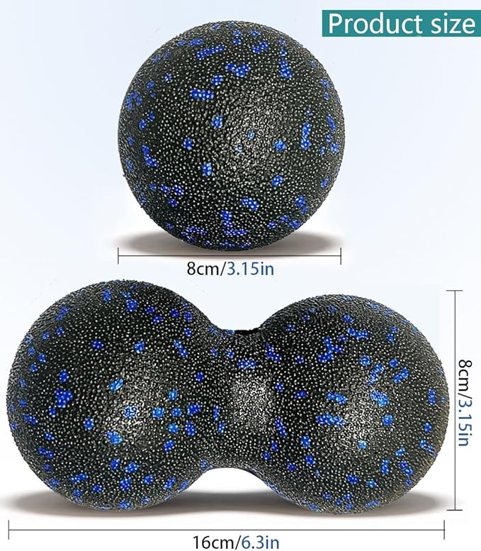 Peanut Massage Ball - Double Lacrosse Massage Ball & Mobility Ball for Physical Therapy - Deep Tissue Massage Tool for Myofascial Release, Muscle Relaxer, Acupoint Massage
