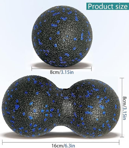 Peanut Massage Ball - Double Lacrosse Massage Ball & Mobility Ball for Physical Therapy - Deep Tissue Massage Tool for Myofascial Release, Muscle Relaxer, Acupoint Massage