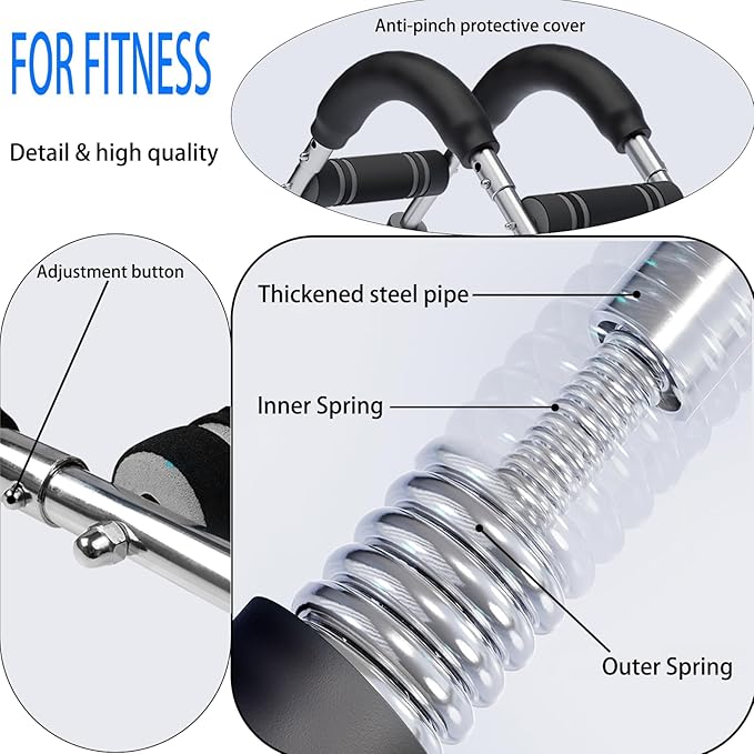 Twister Arm Trainer, Adjustable Resistance Levels Chest Workout Equipment for Men & Women, Portable Detachable Upper Body Fitness Machine for Home & Gym