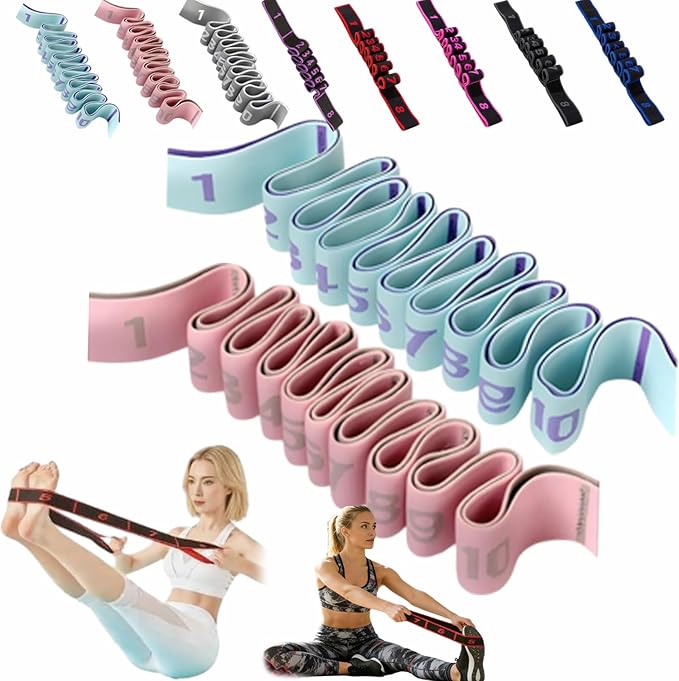 Fitness Resistance Bands with Handles, Fitness Resistance Band for Stretching and Yoga, Fashion Puller Exercise, Adjustable Bands for Full Body Stretching Shaping