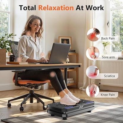 AXV Vibration Plate Fitness Platform Exercise Machine Vibrating Shaking Full Body Shaker Workout Vibrate Stand Shake Board Sport Gym for Weight Loss Fat Burner for Women Men