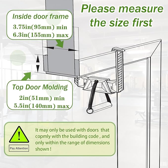 Portable Pull Up Bar - Adjustable Doorway Home Gym with 330lbs Capacity - No Screw Installation for Workout Anywhere - Lightweight Travel Fitness Equipment