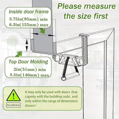 Portable Pull Up Bar - Adjustable Doorway Home Gym with 330lbs Capacity - No Screw Installation for Workout Anywhere - Lightweight Travel Fitness Equipment