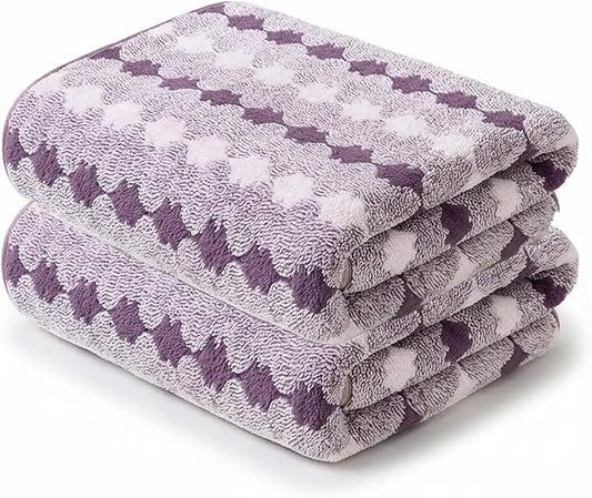 2-Pack Microfiber Bath Towels (27x54 Inches) - Ultra Soft & Quick Dry, 3X Absorbency, Lightweight for Gym, Yoga, Travel & Spa - Perfect for Home, Fitness & Post-Workout