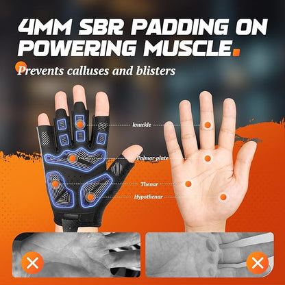 ATERCEL Workout Gloves for Men and Women, Weight Lifting With Firm Grip, Lightweight for Exercise, Cycling, Fitness, Pull Ups, Training, Climbing and Rowing