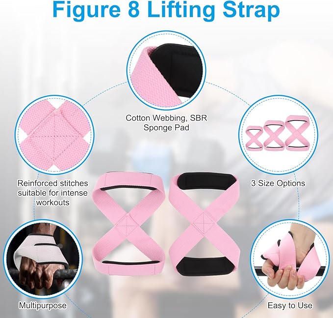 PATIKIL Figure Lifting Strap, Weightlifting Wrist Wraps Dead Lift Padded Grips for Fitness Power Strength Training