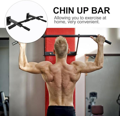 Adjustable Wall-mounted Pull up Bar for Home Gym Heavy Duty Steel Chin up Bar Upper Body Workout for Strength Training