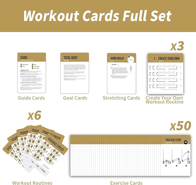 Suspension Workout Cards, 62 Exercises Cards Deck Large Size 5" x 3.5" Fitness Cards for Women & Men, Beginner Fitness Guide to Training Exercises at Home or Gym (Suspension, Vol 2)