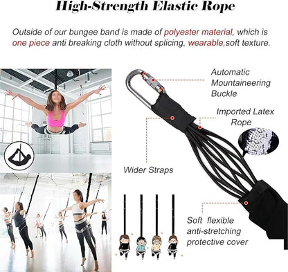 Heavy Duty Bungee Fitness Equipment Set – Bungee Resistance Band For Gym, Yoga & Air Dance，Adjustable Harness With 360° Rotational Devicee，home Suspension Training Kit