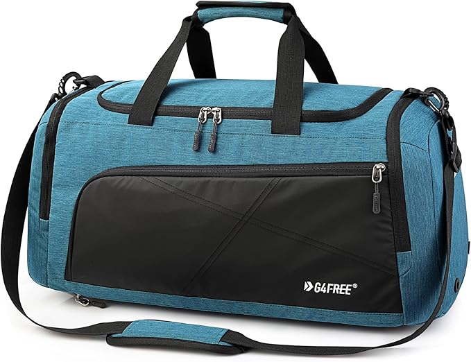 G4Free 45L/60L 3-Way Duffle Backpack Gym Bag with Wet Pocket & Shoes Compartment Sports Travel Weekender Overnight Duffel Bag