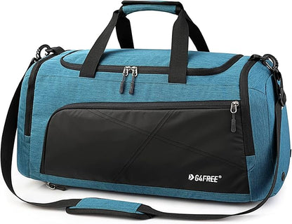 G4Free 45L/60L 3-Way Duffle Backpack Gym Bag with Wet Pocket & Shoes Compartment Sports Travel Weekender Overnight Duffel Bag